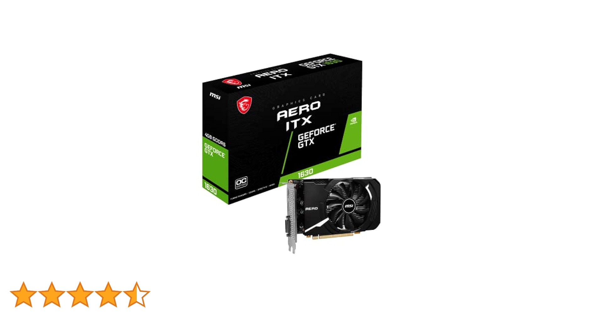 グラフィックボード・グラボ・ビデオカード MSI GeForce GTX 1630 AERO ITX 4G OC Amazon | MSI GeForce GTX 1630 AERO ITX 4G OC グラフィックス